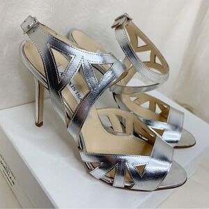 Alexis Isabel Scintilla Heeled Sandals in Silver Specchio SS 2015 Size 38 $485